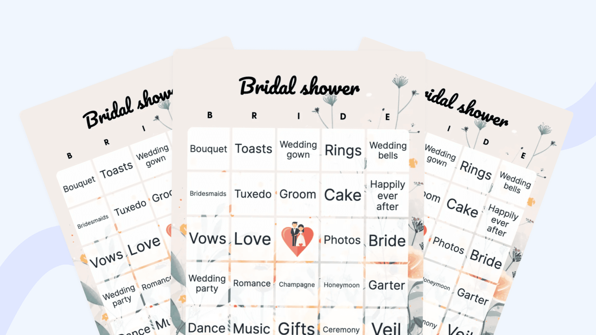 stacked bridal bingo images